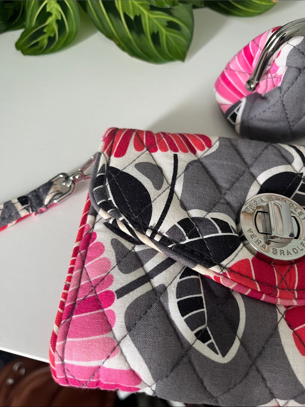 ✨SPECIAL OFFER✨Vera Bradley Matching “Cheery Blossoms” Pink and Gray Floral Set - Picture 10 of 11